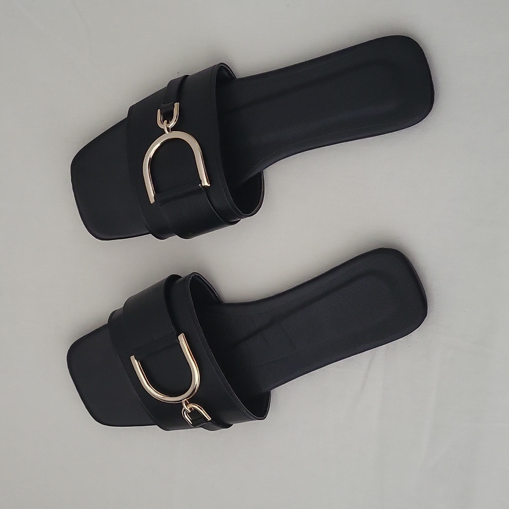 Women's Slides/ Flats with Metal Buckle